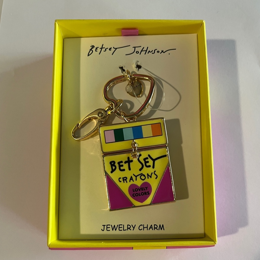 Betsey Johnson Vibrant Crayon Purse/Backpack charm/Keychain-Teachers